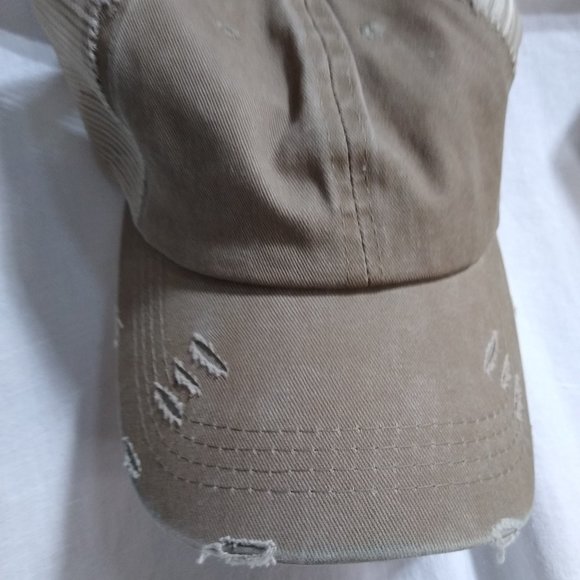 Bundle of Two BB Kahki Ponytail Ball Caps - Picture 2 of 5